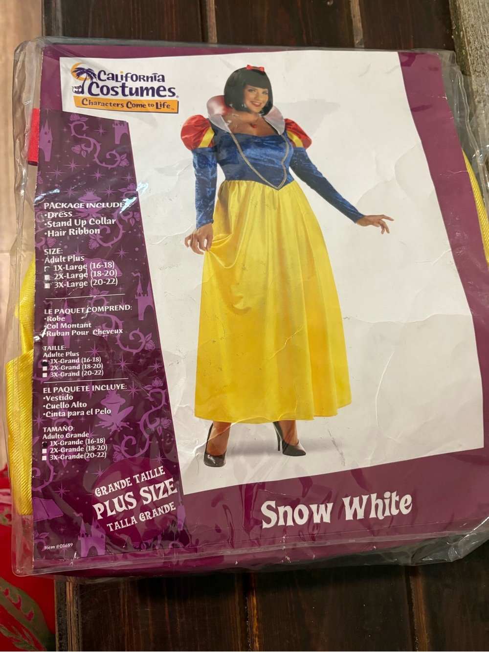 California Costumes Snow White Dress in Yellow, Blue & Red